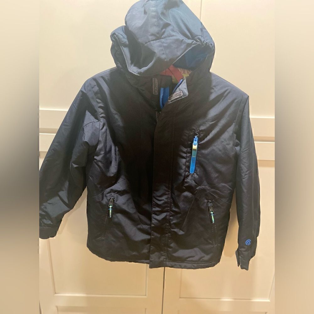 Champion Hooded Hoodie Full Zip Winter Jacket Coat Navy Small Boys 6-7 Outdoors